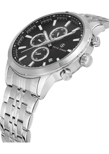 Davıd Guner Gümüş Kaplamalı Siyah Kadranlı Erkek Kol Saati DG-8713GA-A2 modelleri