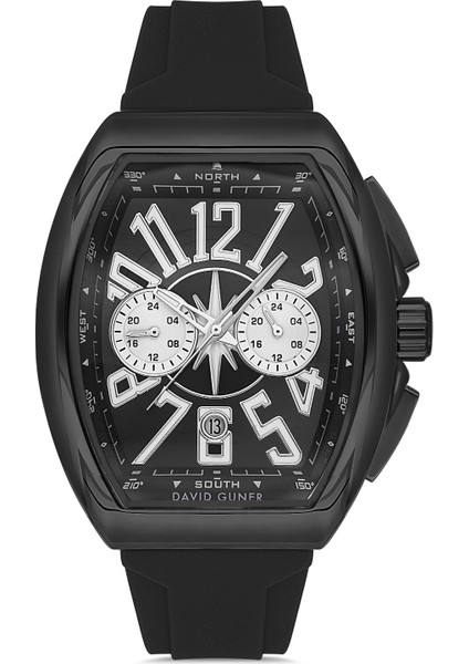 Davıd Guner Siyah Kaplamalı Siyah Kadranlı Erkek Kol Saati DG-8690GD-G2