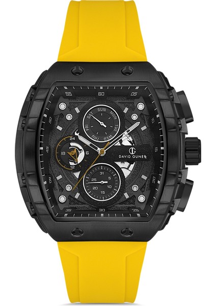 Davıd Guner Siyah Kaplamalı Siyah Kadranlı Erkek Kol Saati DG-8489GD-ZR2