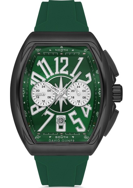 Davıd Guner Siyah Kaplamalı Yeşil Kadranlı Erkek Kol Saati DG-8690GD-ZX10