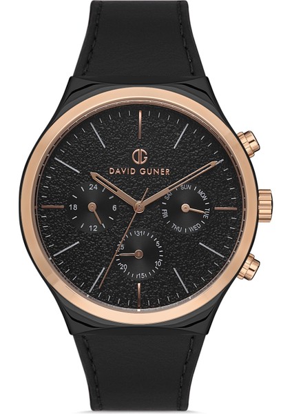 Davıd Guner Rose Siyah Kaplamalı Siyah Kadranlı Erkek Kol Saati DG-8265GB-R2R