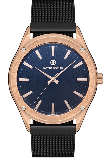 Davıd Guner Rose Siyah Kaplamalı Siyah Kadranlı Erkek Kol Saati DG-8285GC-R2