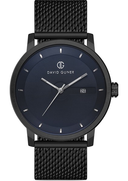 Davıd Guner Siyah Kaplamalı Siyah Kadranlı Erkek Kol Saati DG-8292GC-G2
