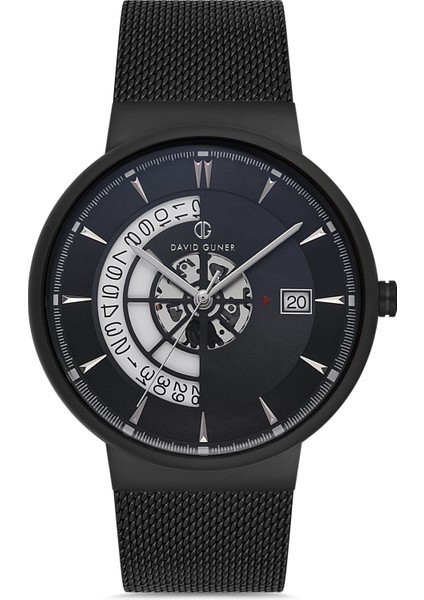 Davıd Guner Siyah Kaplamalı Siyah Kadranlı Erkek Kol Saati DG-8309GC-G2E