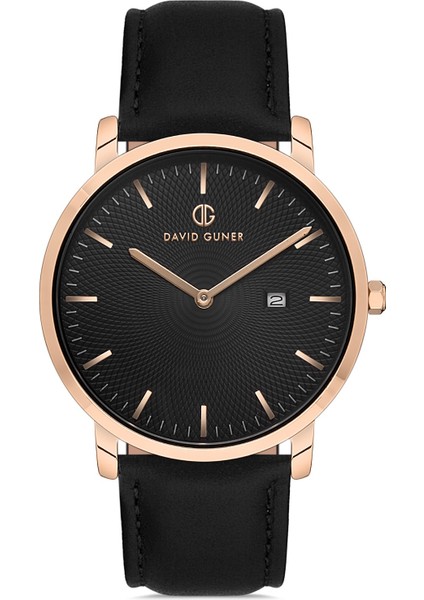Davıd Guner Rose Kaplamalı Siyah Kadranlı Erkek Kol Saati DG-8287GB-R2