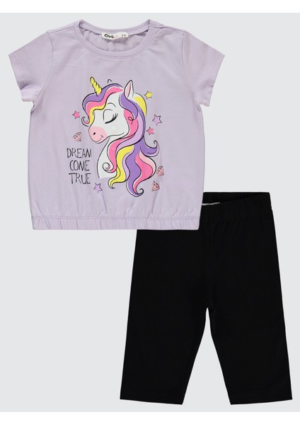 Kız Çocuk Takım 2-5 Yaş Nazik Lavanta