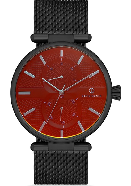 Davıd Guner Siyah Kaplamalı Siyah Kadranlı Erkek Kol Saati DG-8284GC-G2C