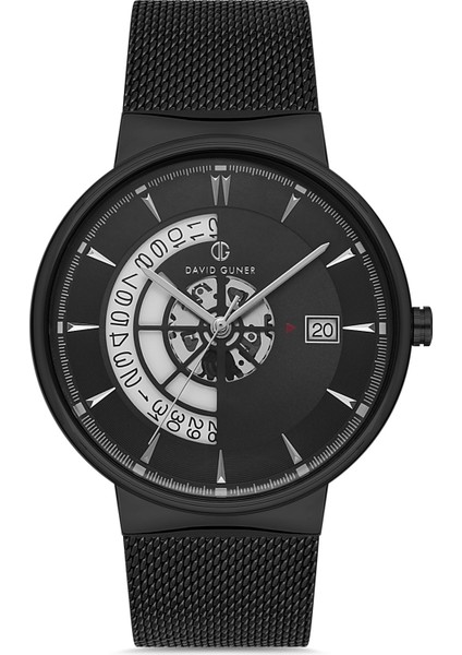 Davıd Guner Siyah Kaplamalı Siyah Kadranlı Erkek Kol Saati DG-8309GC-G2