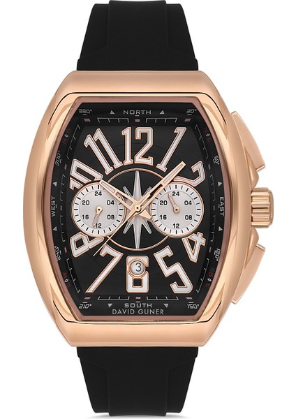 Davıd Guner Rose Kaplamalı Siyah Kadranlı Erkek Kol Saati DG-8690GD-R2