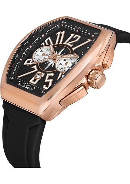 Davıd Guner Rose Kaplamalı Siyah Kadranlı Erkek Kol Saati DG-8690GD-R2 modelleri