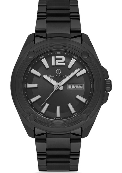 Davıd Guner Siyah Kaplamalı Siyah Kadranlı Erkek Kol Saati DG-8306GA-G2