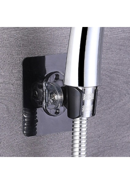 Beyaz Duş Başlığı Tutucu Ayarlanabilir Banyo Duvar Montaj Braketi Kendinden Yapışkanlı El Matkapsız Duş Başlığı Rafı Punch- Krom (Yurt Dışından)