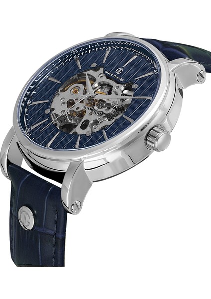 Davıd Guner Gümüş Kaplamalı Mavi Kadranlı Erkek Kol Saati DG-8232GB-L3 modelleri