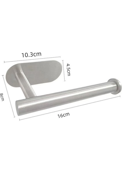 16 cm Gümüş Siyah Tuvalet Rulo Kağıt Havluluk Organizatörler Punch- Raf Askısı Banyo Doku Kendinden Yapışkanlı Wc Rol Houder Paslanmaz B4 (Yurt Dışından)