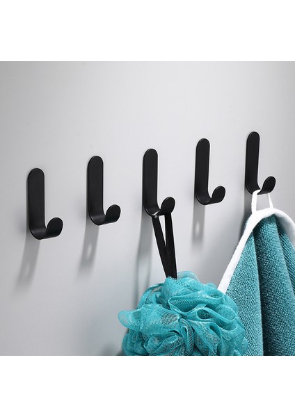 WHITE1PC 1/2/5 Adet Siyah Beyaz Mat Havlu Kancası Banyo Duvar Kanca Mutfak Çanta Askısı Havlu Elbise Askısı Organizatör Banyo Aksesuarları (Yurt Dışından)