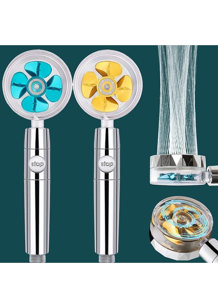 A-Blue Eheh Yüksek Basınçlı Duş Başlıkları 360 Derece Dönen El Tipi Turbo Fanlı Duş Turboşarjlı Pervaneli Duş (Yurt Dışından) fiyatları