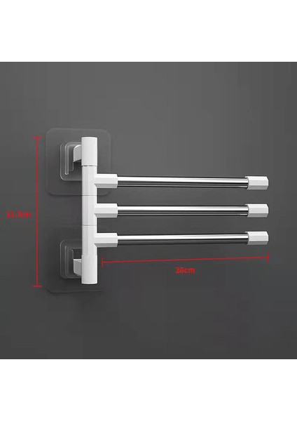 3 Çubuklar Banyo Havlu Askısı Dönebilen Havlu Tutucu Uzay Alüminyum 2/3/4/5-Bar Havlu Askısı Mutfak Rafı Kağıt Asılı Duvara Monte (Yurt Dışından)