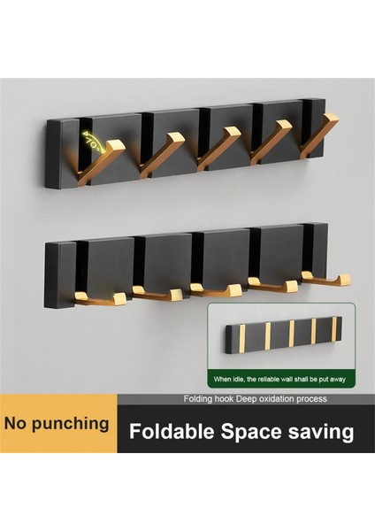 Siyah Altın 1 Kanca Duvar Kancaları Katlanır Havlu Askısı Alüminyum Siyah Bornoz Kancaları Tırnak Ceket Elbise Anahtarlık Banyo Mutfak Için Raf Kapı Kancası (Yurt Dışından) fırsatları