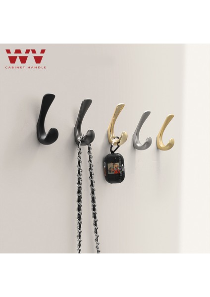 B-Siyah Wv Modern Duvar Asılı Elbise Askısı Yatak Odası Bornoz Kanca Oturma Salonu Ceket Kanca Yatak Odası Bornoz Kancası Havlu Kanca Banyo Aksesuarları (Yurt Dışından)