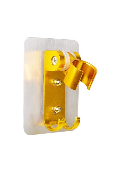 Altın 72 50 Alüminyum Duş Tutucu Ayarlanabilir Yumruk Banyo Duş Başlığı Stand Braketi 2 Kanca ile Duvara Monte Tuvalet Aksesuarları (Yurt Dışından)