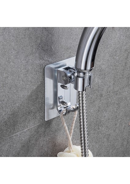 Altın 72 50 Alüminyum Duş Tutucu Ayarlanabilir Yumruk Banyo Duş Başlığı Stand Braketi 2 Kanca ile Duvara Monte Tuvalet Aksesuarları (Yurt Dışından)
