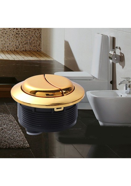 58MM 50 48MM/58MM Yuvarlak Şekil Tuvalet Basma Düğmesi Çift Sifonlu Tuvalet Tankı Altın Renk Düğmesi Banyo Aksesuarları (Yurt Dışından) fırsatları