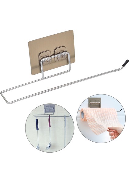 Plastik-04 Mutfak Kendinden Yapışkanlı Kanca Kabin Altında Kağıt Rulo Raf Tuvalet Havlu Askısı Doku Askısı Depolama Rafı Banyo Tuvalet Için (Yurt Dışından) fiyatları