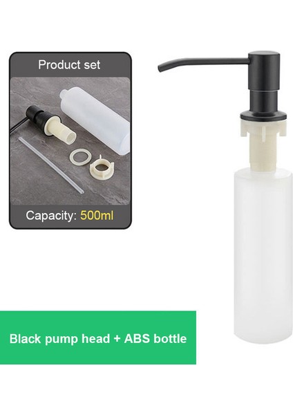 Type4 Siyah Mutfak Lavabo Sıvı Sabunluk Pompası Paslanmaz Çelik 500 ml Sıvı Sabun Şişesi Lavabo Montaj El Basınçlı Sabunluk Şişesi (Yurt Dışından)
