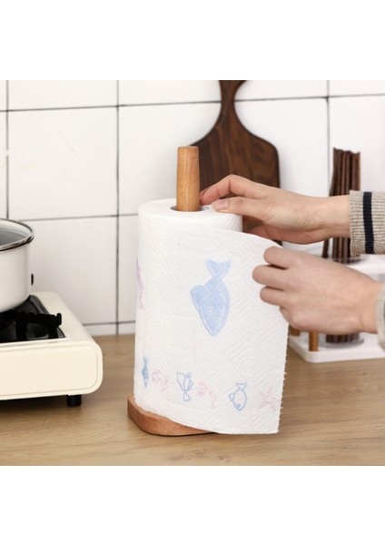 Yuvarlak Mutfak Ahşap Rulo Kağıt Havluluk Banyo Doku Dikey Stand Tek Kullanımlık Kağıt Pot Mutfak Tuvalet Depolama Aksesuarları (Yurt Dışından) fırsatları