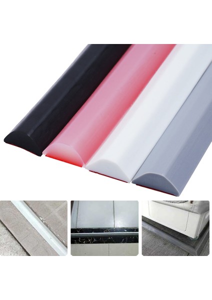 Siyah 80CM 50 30/50/80/100CM Banyo Su Tutma Şeridi Zemin Tutma Su Bariyeri Şeridi Kuru Islak Ayırma Silikon Conta Şeridi (Yurt Dışından) fırsatları