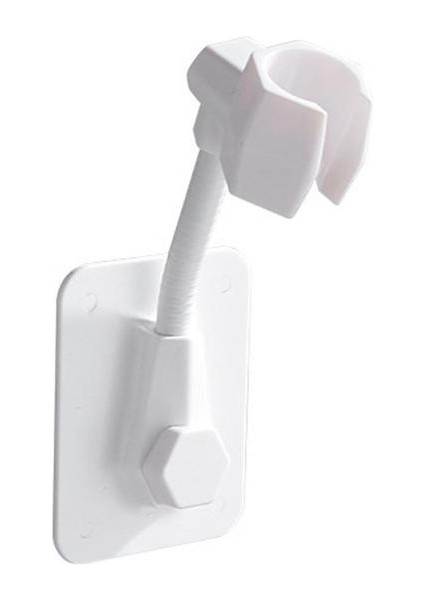 Beyaz Duş Başlığı Tutucu Ayarlanabilir Kendinden Yapışkanlı Duş Başlığı Braketi Duvara Montaj Matkapsız 2 Kanca Standı Banyo Aksesuarları (Yurt Dışından)