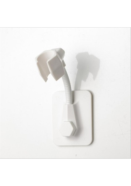 Beyaz Duş Başlığı Tutucu Ayarlanabilir Kendinden Yapışkanlı Duş Başlığı Braketi Duvara Montaj Matkapsız 2 Kanca Standı Banyo Aksesuarları (Yurt Dışından) fırsatları