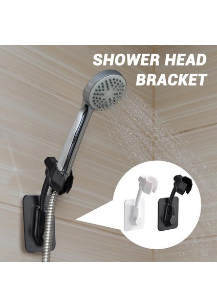 Beyaz Duş Başlığı Tutucu Ayarlanabilir Kendinden Yapışkanlı Duş Başlığı Braketi Duvara Montaj Matkapsız 2 Kanca Standı Banyo Aksesuarları (Yurt Dışından) indirimleri