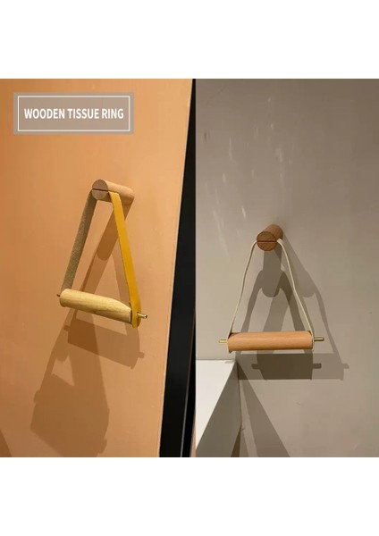 Kahverengi Deri Ahşap Rulo Peçete Tutucu Vintage Tuvalet Deri Kağıt Havlu Askısı Banyo Ev Depolama Rafı Ev Dekor (Yurt Dışından) modelleri