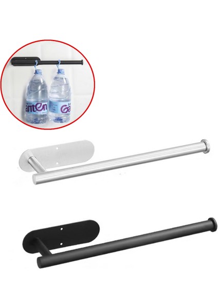 Silver-A Yumruksuz Kağıt Havluluk Paslanmaz Çelik Mutfak Kabine Altında Rulo Raf Gümüş Siyah Banyo Duvara Monte Doku Askısı (Yurt Dışından) fiyatları
