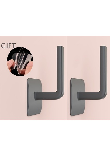 2 Adet Siyah Mutfak Kendinden Yapışkanlı Aksesuarlar Banyo Tuvalet Rulosu Kağıt Havlu Tutacağı Doku Askısı Depolama Rafı Banyo Aksesuarları Için (Yurt Dışından)