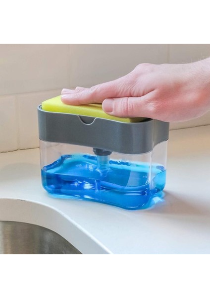 Beyaz Manuel Pres Sabunluk Pompası Duş Otomatik Sabun Sıvı Kutusu Mutfak Temizleme Süngeri Yıkama Bulaşık Fırçası Pot Sabun Organizatör (Yurt Dışından) fiyatları