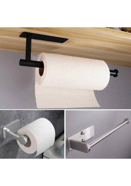 Gümüş A No Sondaj Kağıt Havlu Tutucu Dolap Altında Mutfak Banyo Için Duvara Montaj Kağıt Havlu, Siyah/altın Kağıt Havlu Rulo Tutucu (Yurt Dışından)