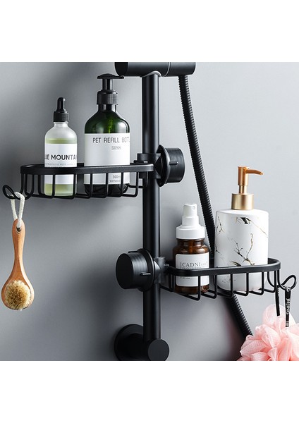 Black-1pcs 1/2pc Banyo Duş Rafları Alüminyum Duş Depolama Sepeti Raf Şampuan Duş Organizatör Banyo Aksesuarları Etagere Douch (Yurt Dışından) fırsatları