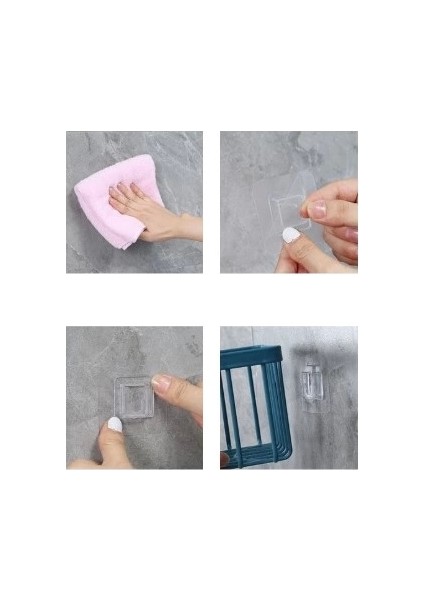 Yapışkanlı Çok Fonksiyonlu Banyo Organizeri Beyaz
