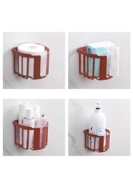 Yapışkanlı Çok Fonksiyonlu Banyo Organizeri Beyaz