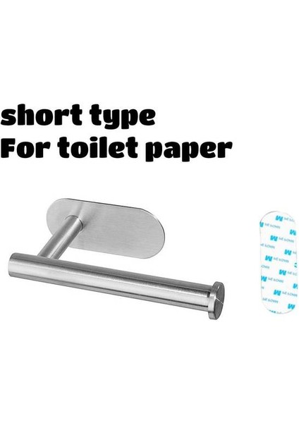 Gümüş Yapışkanlı Tuvalet Rulo Kağıt Tutucu Organizatör Duvara Monte Depolama Standı Mutfak Banyo Hiçbir Matkap Doku Havluluk Paslanmaz (Yurt Dışından)