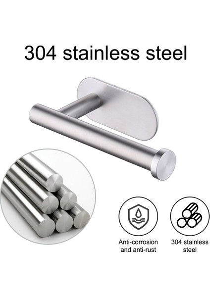 Gümüş Yapışkanlı Tuvalet Rulo Kağıt Tutucu Organizatör Duvara Monte Depolama Standı Mutfak Banyo Hiçbir Matkap Doku Havluluk Paslanmaz (Yurt Dışından) fırsatları