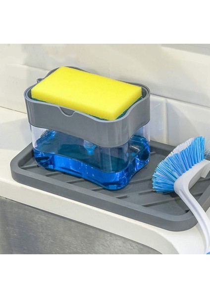 Beyaz Manuel Pres Sabunluk Pompası Duş Otomatik Sabun Sıvı Kutusu Mutfak Temizleme Süngeri Yıkama Bulaşık Fırçası Pot Sabun Organizatör (Yurt Dışından) fırsatları