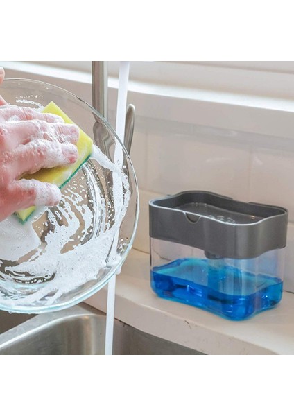 Beyaz Manuel Pres Sabunluk Pompası Duş Otomatik Sabun Sıvı Kutusu Mutfak Temizleme Süngeri Yıkama Bulaşık Fırçası Pot Sabun Organizatör (Yurt Dışından) indirimleri