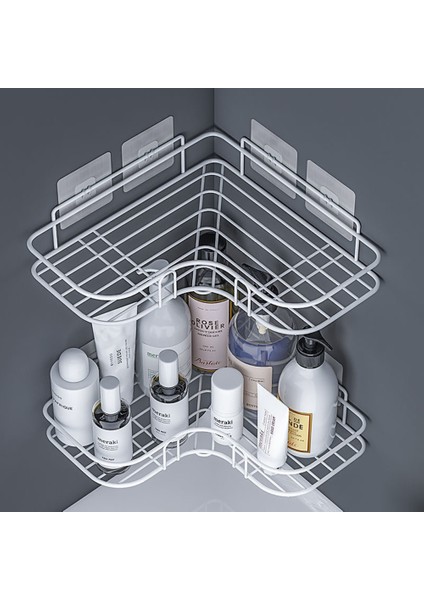 B-1pc-New-04 Banyo Rafı Mutfak Düzenleyici Raflar Köşe Çerçeve Demir Duş Rafı Depolama Rafı Şampuan Tutucu Banyo Aksesuarları (Yurt Dışından)