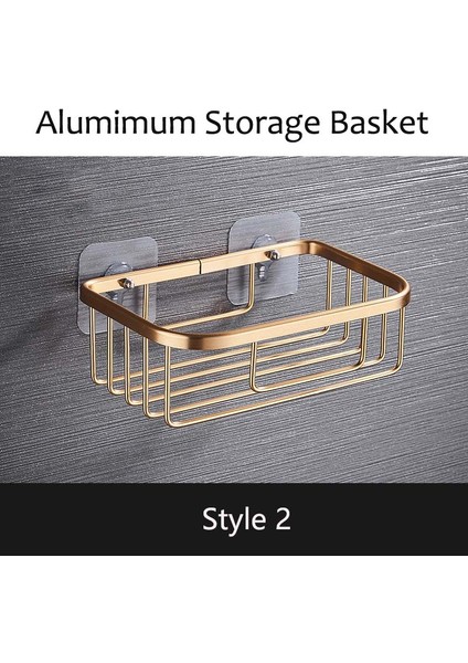 Gümüş Stil 1 Vantuz Tuvalet Rulo Kağıt Raf Şampuan Tutucu Otel ve Ev Banyo Için Havlu Depolama Duvar Asılı Sepet Oymak (Yurt Dışından)
