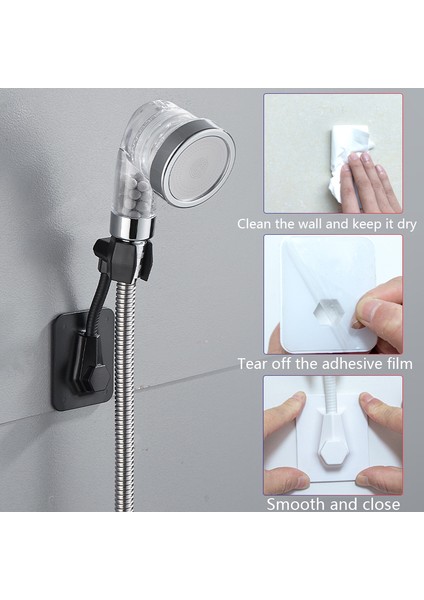 Gray-1 Adet 360° Duş Başlığı Tutucu Ayarlanabilir Banyo Duş Braketi Banyo Duş Rayı Tutucu Braketi Kafası Duvara Güçlü Bir Şekilde Sopa (Yurt Dışından)