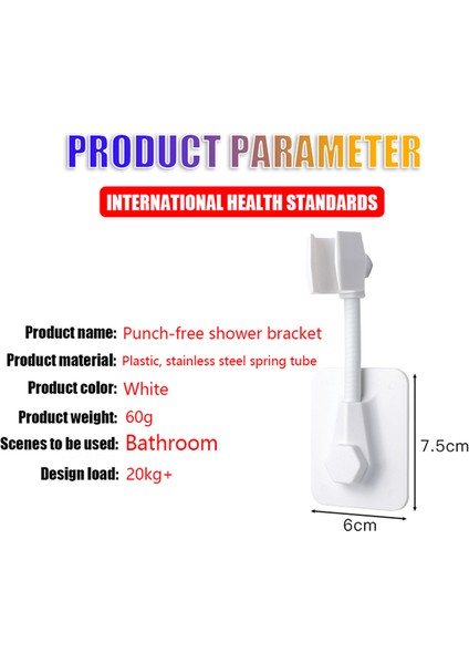 Gray-1 Adet 360° Duş Başlığı Tutucu Ayarlanabilir Banyo Duş Braketi Banyo Duş Rayı Tutucu Braketi Kafası Duvara Güçlü Bir Şekilde Sopa (Yurt Dışından)