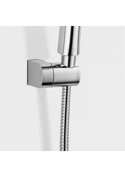 Gümüş El Braketi Banyo Ayarlanabilir Abs Duş Başlığı Tutucu Cilalı Krom Duvar Montaj Kaydırıcı Modern Raf Askı (Yurt Dışından)